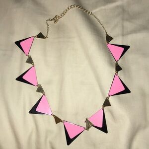 Pink, gold and black necklace
